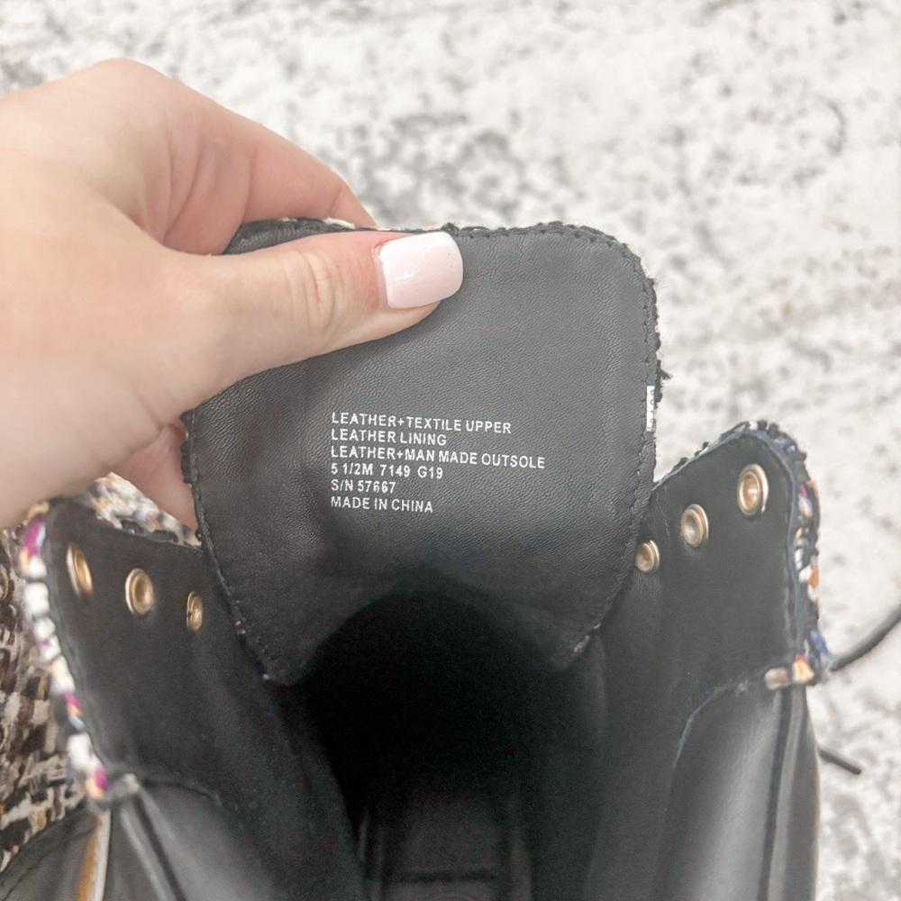 NWB Tory Burch Miller Tweed Lace Up Boot - Picture 9 of 16